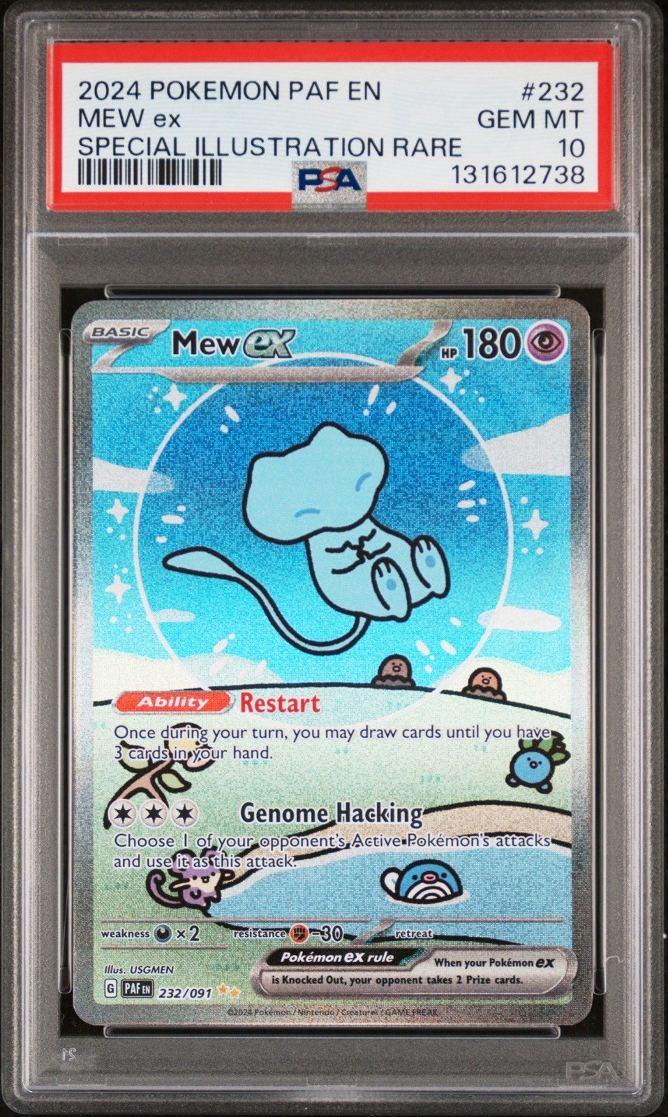 2024 POKEMON PAF EN-PALDEAN FATES SPECIAL ILLUSTRATION RARE #232 MEW EX PSA 10