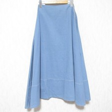 MADISONBLUE Back Satin Maxi Flare Skirt MB174-6712 XS Blue Women USED