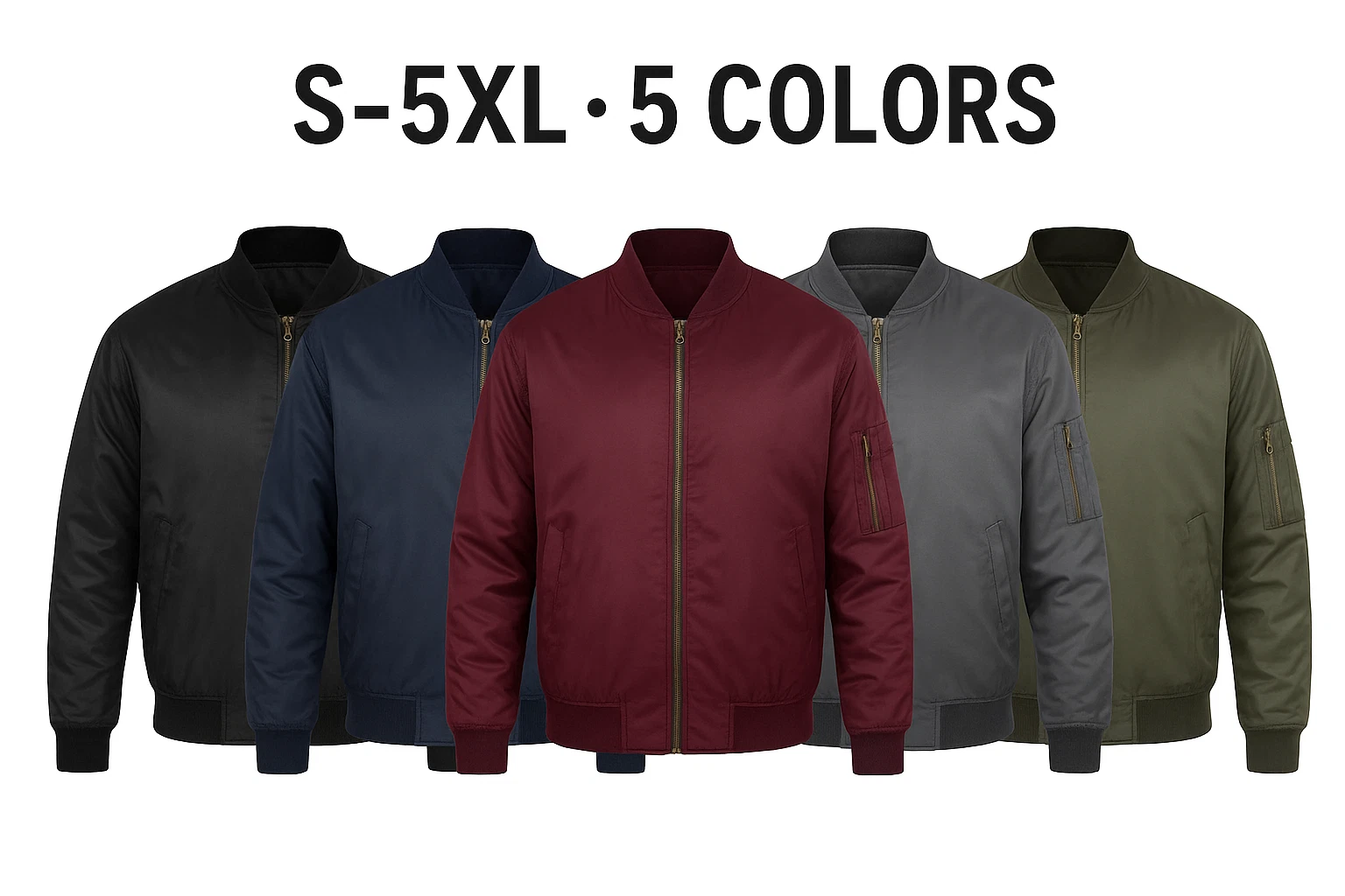 Classic Mens Bomber Jacket Casual MA1 Military Pilot Coat Black Navy Grey Olive
Opens in a new windo