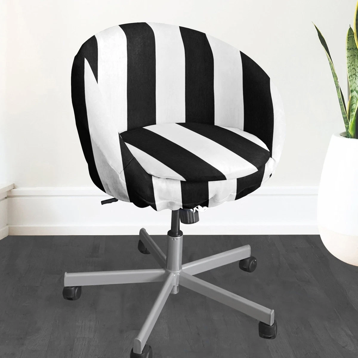 IKEA SKRUVSTA Chair Slip Cover Black Cabana Stripe