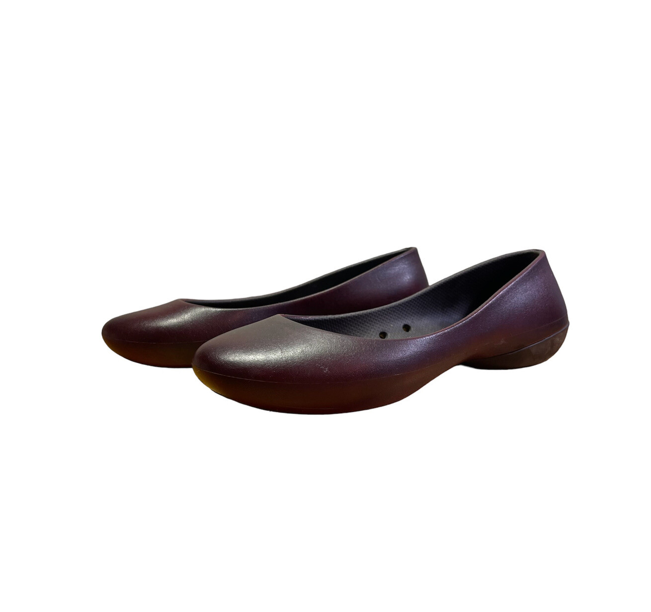 Crocs At Work Ballet Flats Eggplant Wine Maroon Comf… Gem