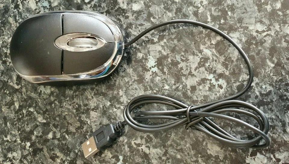 WIRED USB OPTICAL MOUSE FOR PC LAPTOP COMPUTER SCROLL WHEEL - BLACK UK - Image 2 of 2