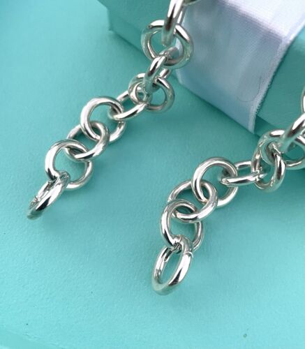 Tiffany & Co. Sterling Silver Clasping END Link Necklace Choker For Charms 18” - Picture 6 of 13