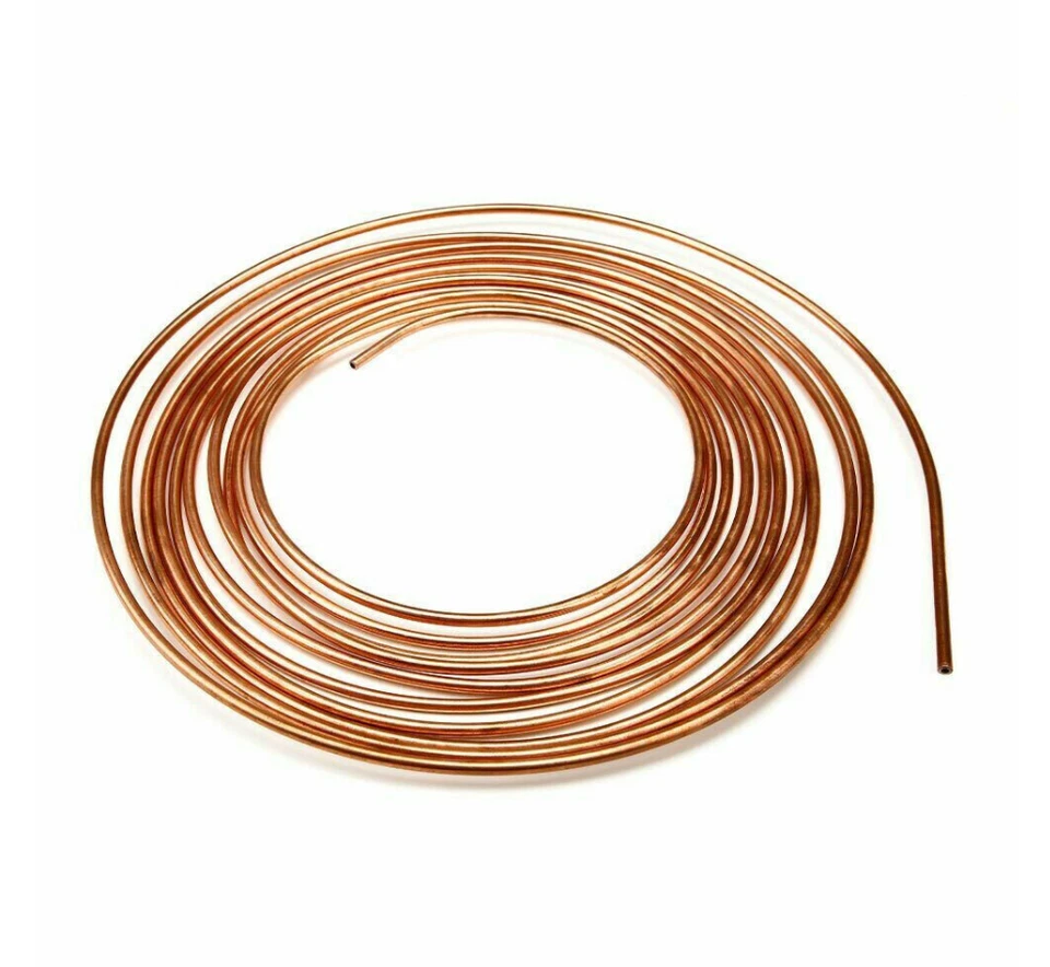 2X Kit de Tubulação de Linha de Freio de Cobre Níquel 3/16"Od 25Ft Rolo de Bobina Encaixes Universais - Imagem 4 de 4