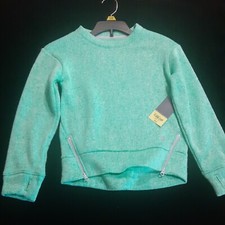 NWT Xersion Girl's Teal Knit Pullover Long Sleeve Fleece Size XS 6/6X 40