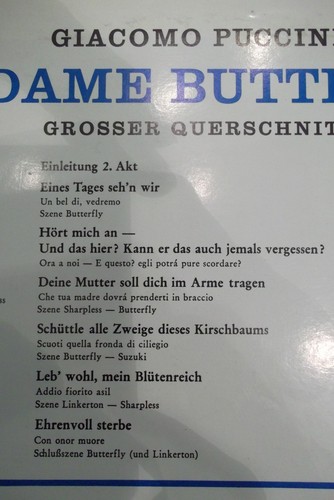 LP Giacomo Puccini Madame Butterfly, Großer Querschnitt Electrola EMI G. Santin - Picture 2 of 4