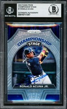 Ronald Acuna Jr. Signed 2022 Panini Prizm Championship Stage Card CS1 Beckett
