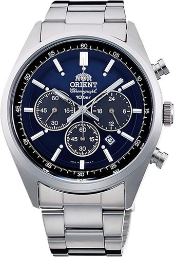 ORIENT NEO 70's SOLAR PANDA WV0021TX Royal Blue Chronograph Men's Wristwatch New