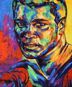 Muhammad Ali Original Art Piece Acrylic On Canvas 4ft By 5ft Ebay