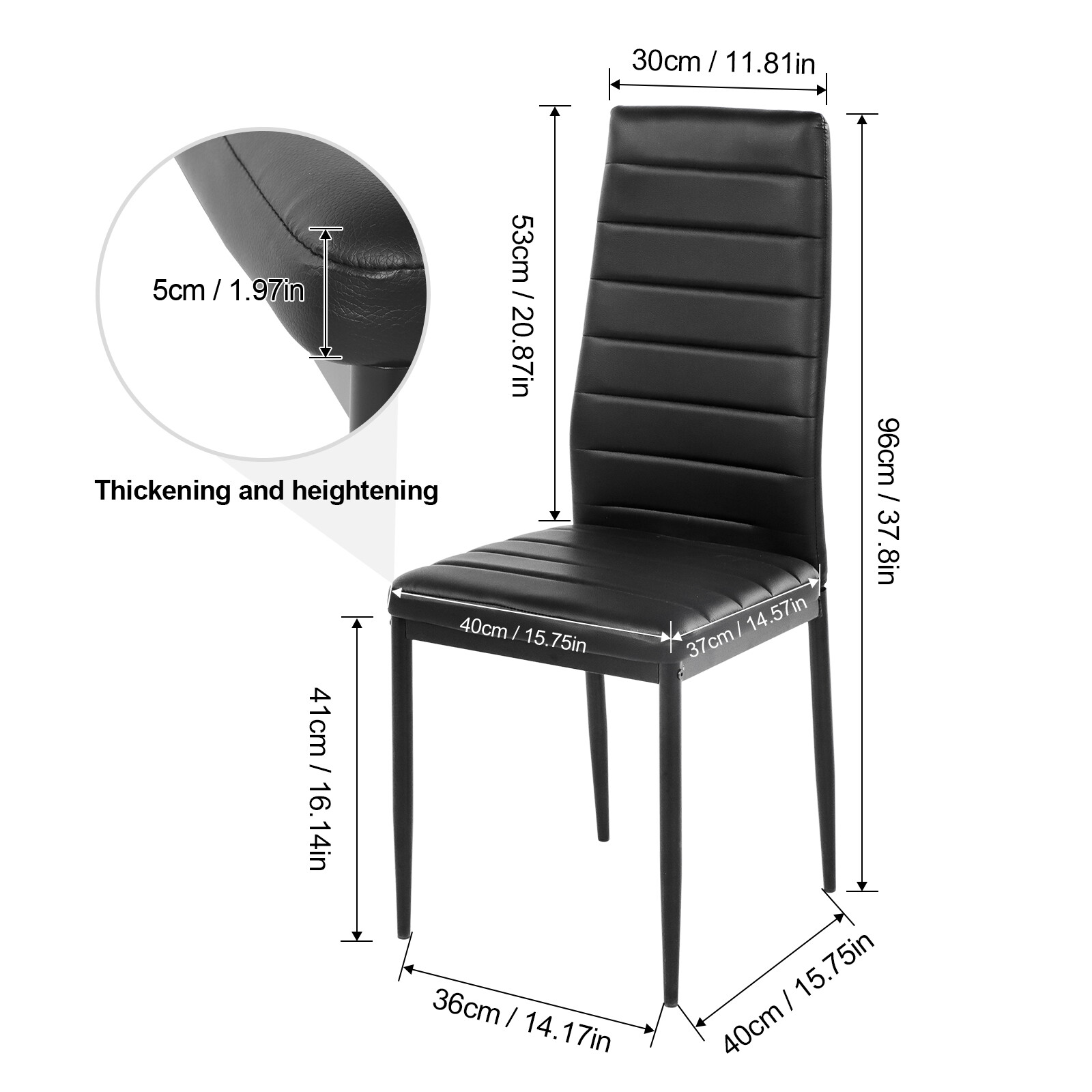 90cm Glass Dining Table and 2/4 Padded Faux Leather Chairs Kitchen