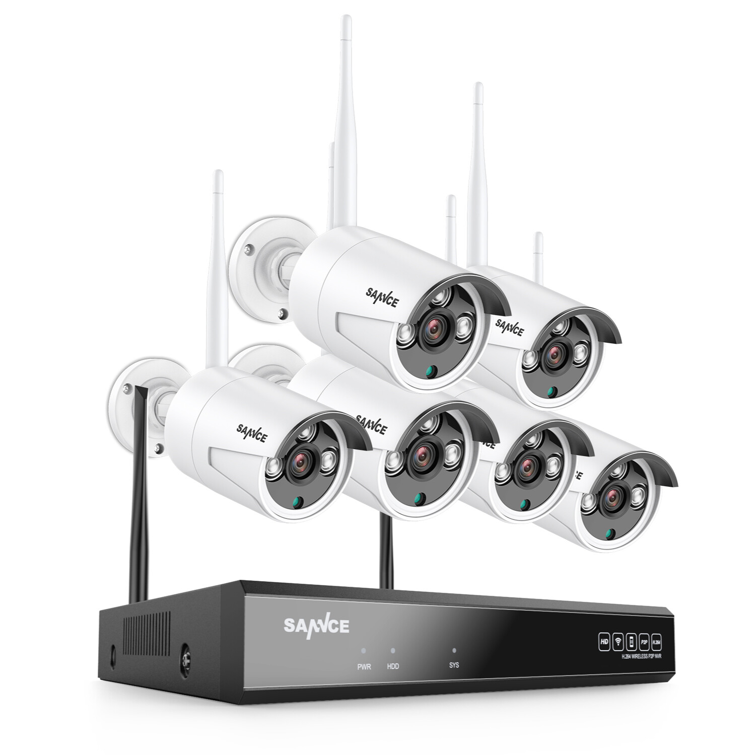 SANNCE Wireless 8CH 5MP NVR 3MP WIFI Security Camera System 