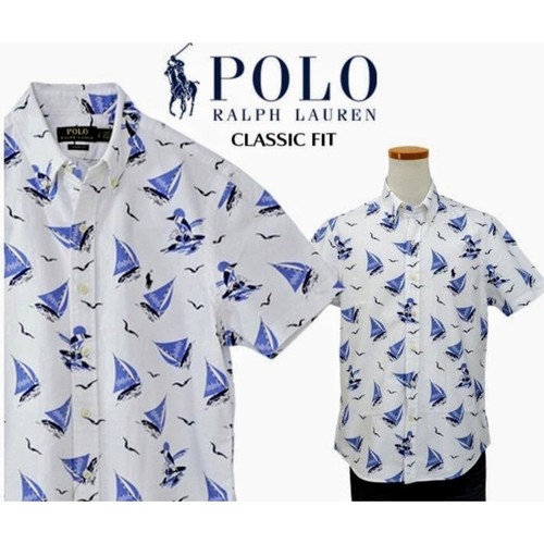 Polo Ralph Lauren Classic Fit White Blue Sailboat Print Short Sleeve Shirt 2XL - 第 1/11 張圖片