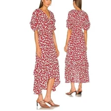 NWT $695 RHODE RED ADELE DRESS IN LOVE BURST (HEART) PRINT SIZE 4