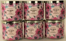 QTY 6 x Bath & Body Works Rose Water & Ivy 3 Wick 14.5 Oz Scented Candle Lot