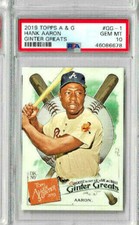 2019 Topps Allen & Ginter Hank Aaron Ginter Greats PSA 10