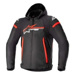 Alpinestars Zaca Waterproof Motorbike Mens Jacket Black Bright Red White