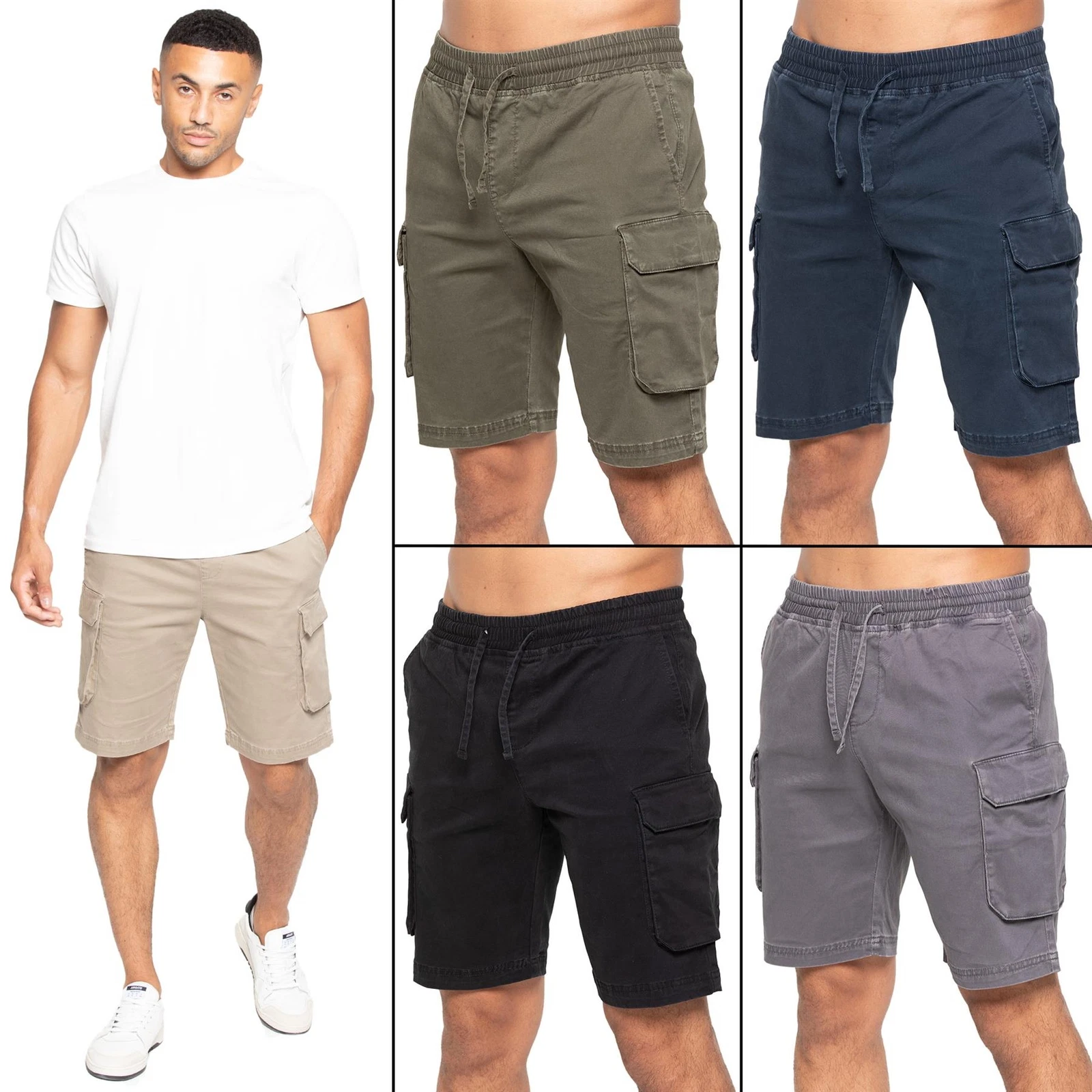 Enzo Mens Cargo Shorts Elasticated Summer Casual Combat Pants UK Sizes
Opens in a new window or tab
