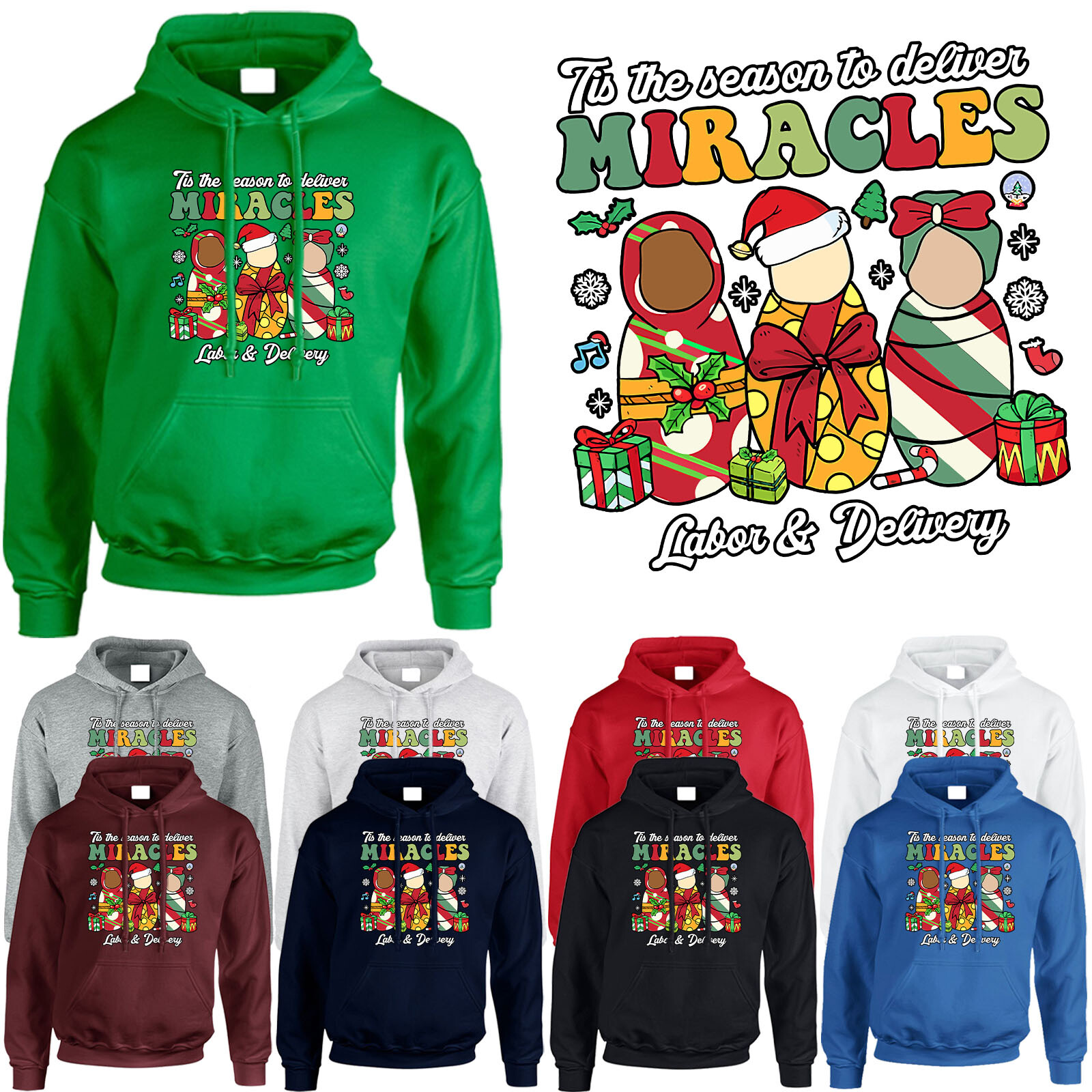 The Season To Deliver Miracles Mens Hoodie Christmas Novelty Gift Hoody