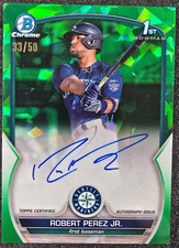 2023 Bowman Sapphire 1st Green Refractor AUTO /50 Robert Perez Jr. #BSPA-RP