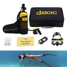 Mini Scuba Diving Case Kit 1L Oxygen Tank Pump Equipment Underwater Breath US