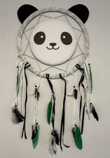 Dream Catcher Large 77cm Panda Design By Sifcon With Feather Bead & Ribbon