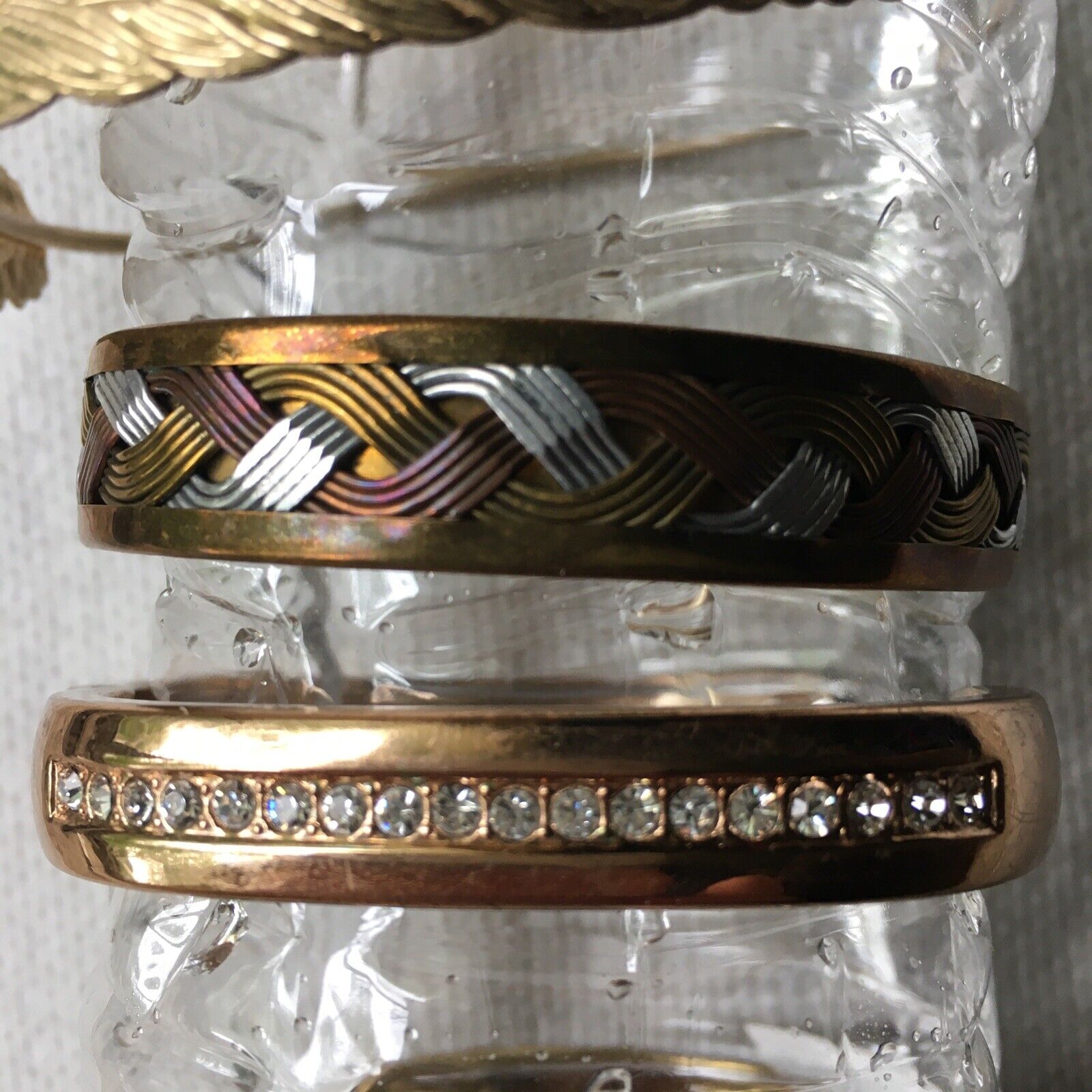 4 Vintage Cuff Bracelets Ornate Rhinestones Costu… - image 7