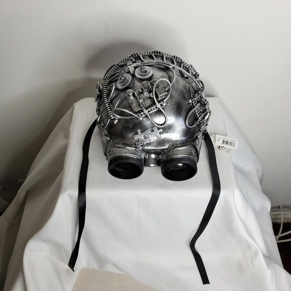 Steampunk Venetian Masquerade Festival Prom Party Burning Man Mask silver - Image 2 of 4
