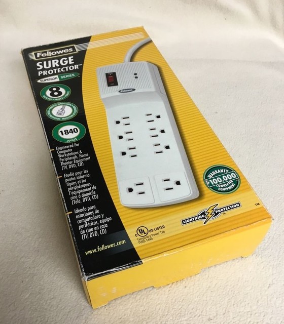 Fellowes 99016 Superior 8Outlet Surge Protector for sale online eBay