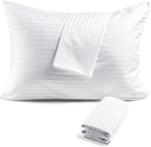 600TC 100% Cotton Pillow Protectors, Standard Size (20X26), 2 Pack, Oeko-Tex Cer