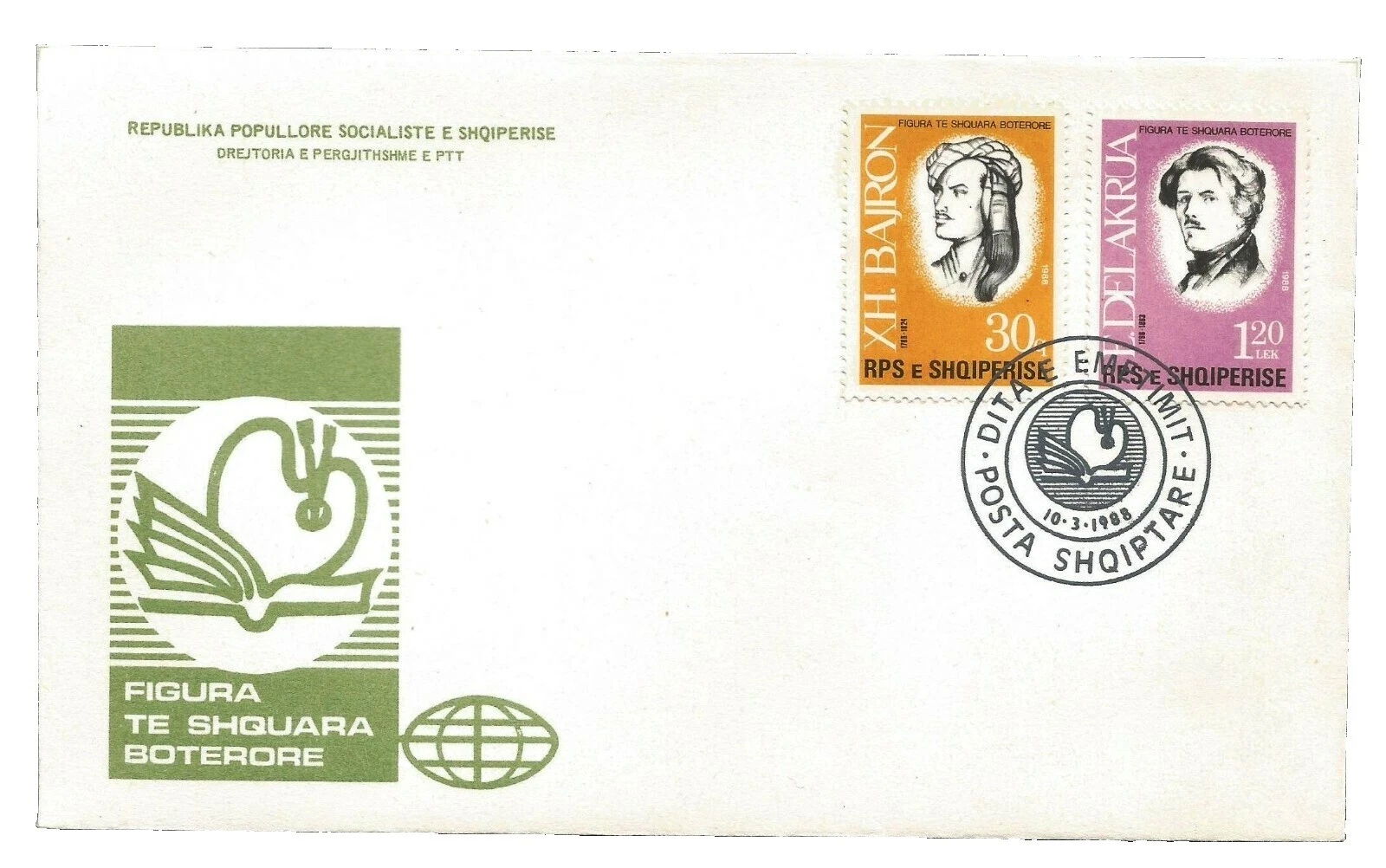 Celebridades Envelopes de Primeiro Dia de selos da albânia