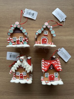 NEW Lighted Christmas Gingerbread Houses (4) - Battery Operated - Never Used