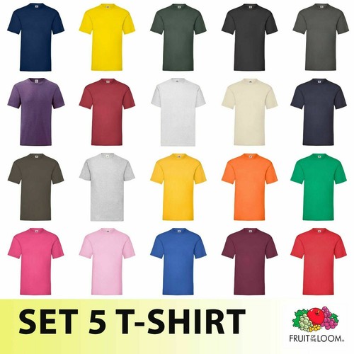 set 5 Maglie Uomo da lavoro T-shirt manica corta Maglietta FRUIT OF THE  LOOM | eBay