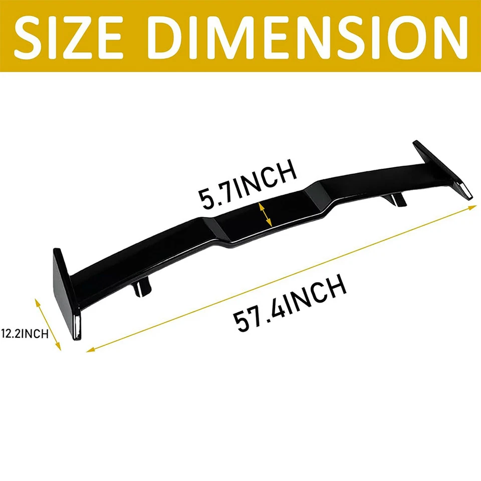 57" Glossy Rear Trunk Spoiler Sport Racing Wing Lip For Dodge Avenger 2000-2014 - Изображение 2 из 4