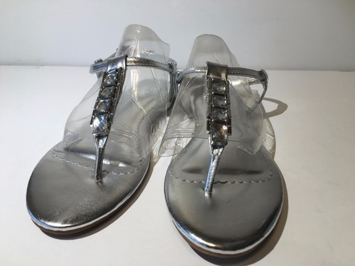 Nine West Girl's Big Kids Shayne 4 Sandal (1207) Silver Size 5 - Picture 4 of 5