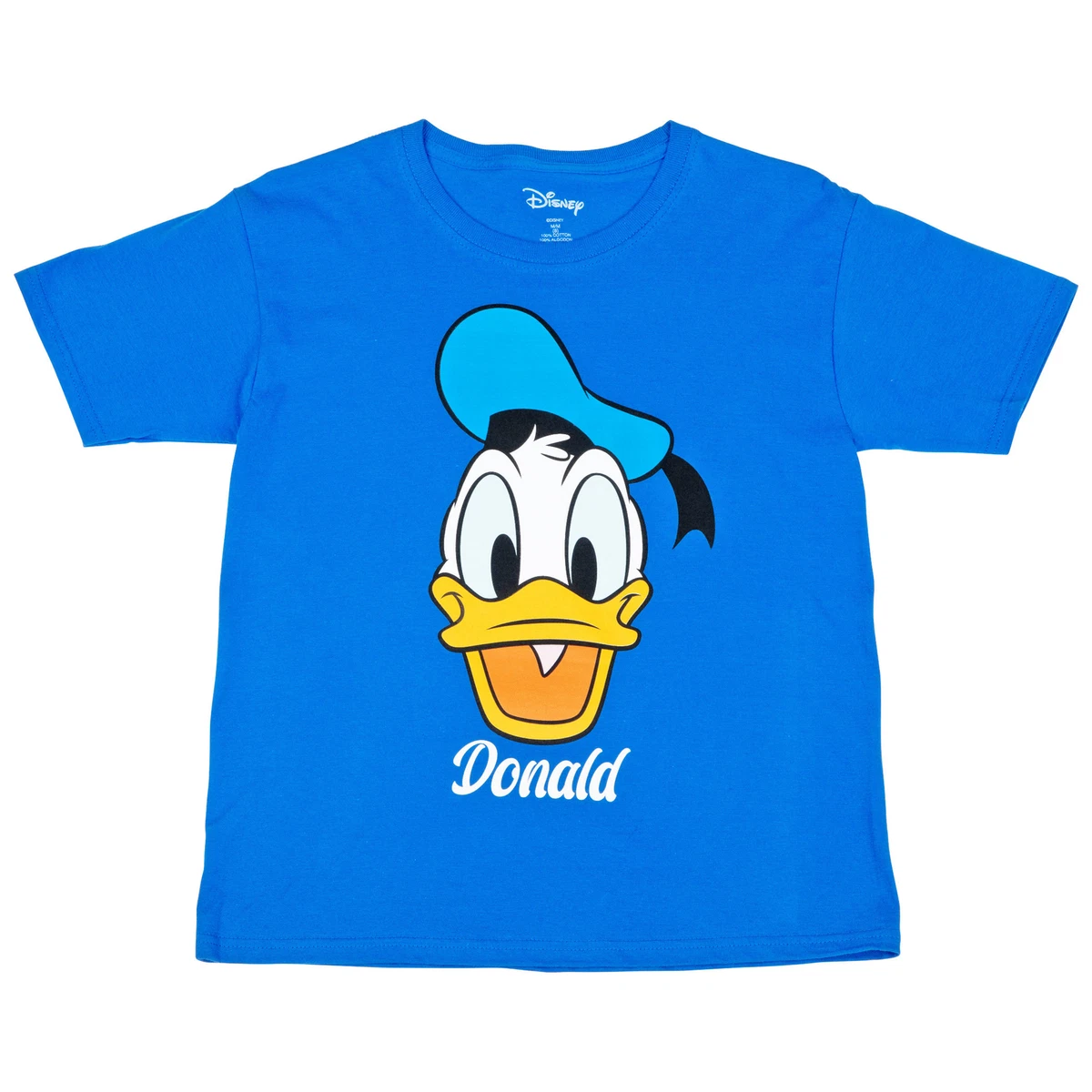 Disney Donald Duck Character Face Signature Youth T Shirt Blue eBay