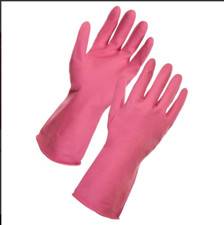 Household Rubber Gloves Medium Long cuff Sleeve Washing Up Kitchen Cleaning