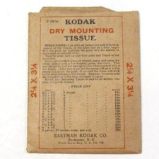 Rare Vintage Eastman Kodak Dry Mounting Tissue Envelope