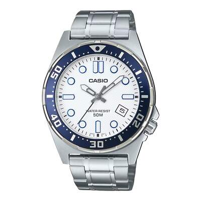 CASIO MTD-135D-7AV WHITE DIAL QUARTZ ANALOG DIVERS WATCH | eBay