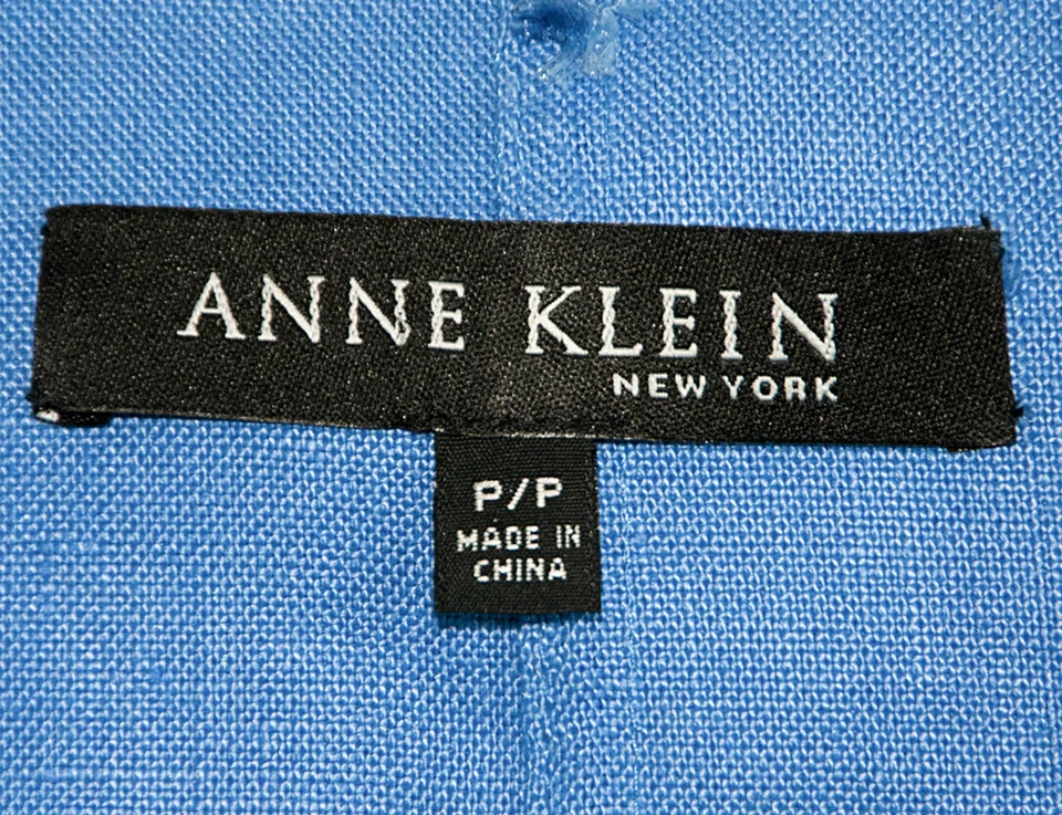 Anne Klein Petite Blue Linen Blazer Open Swing Jacket Size P EUC - Image 2 of 2