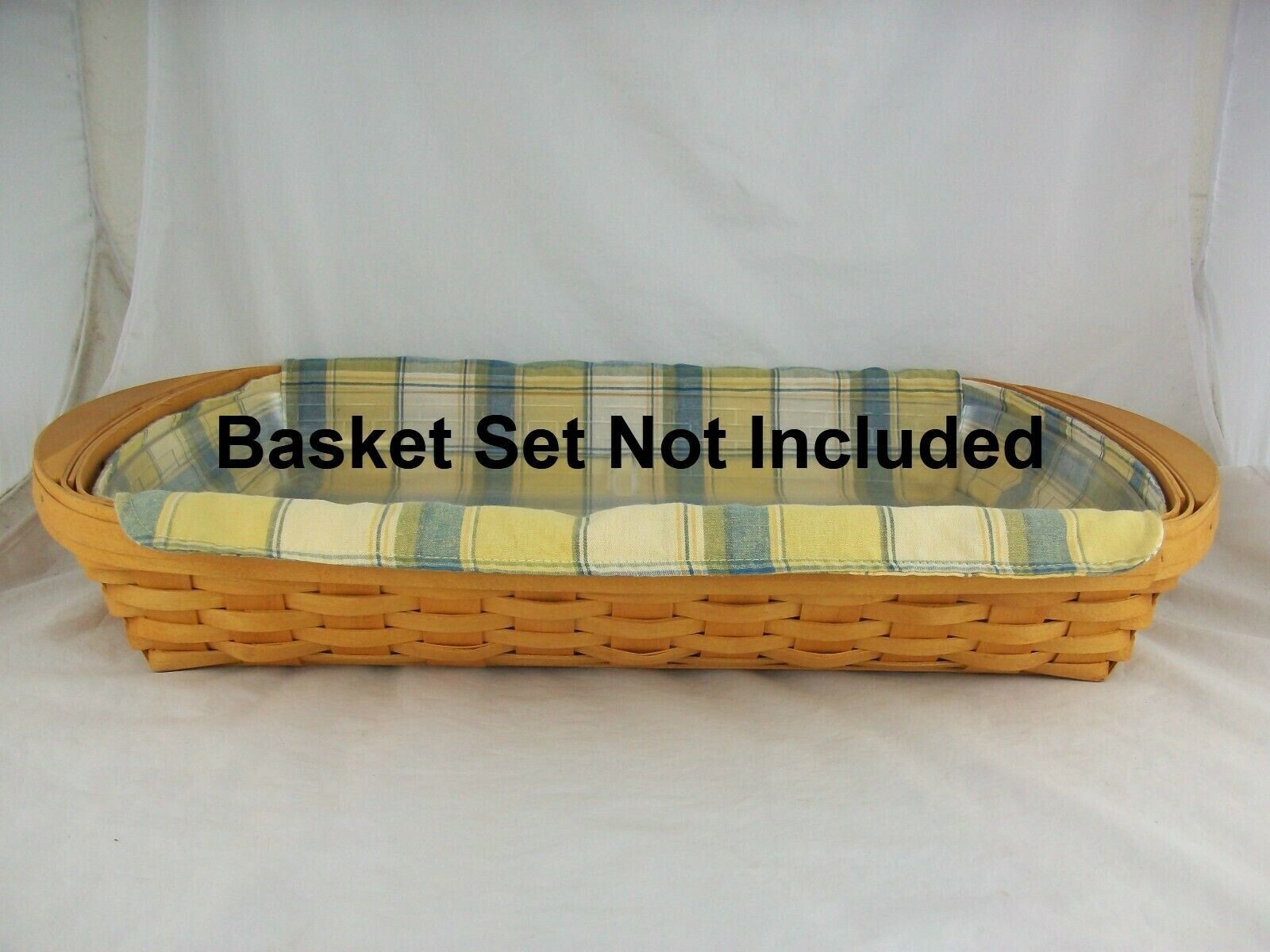 Longaberger Cornflower Plaid Hostess Serve It Up! Basket Liner #20402123 - NEW
