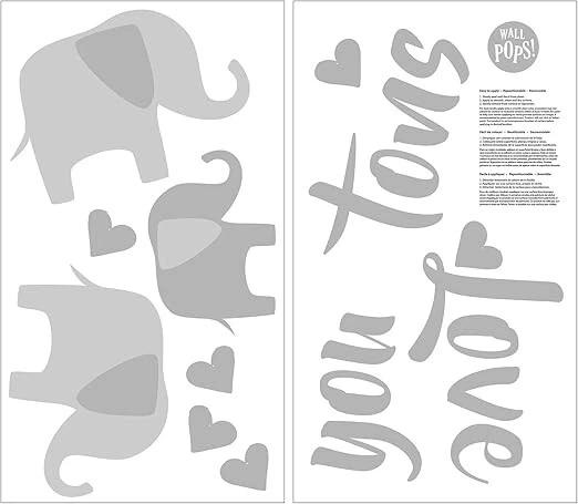 WallPops DWPQ2530 Love You Tons настенная цитата, серая детская гендерно нейтральная - Изображение 2 из 2