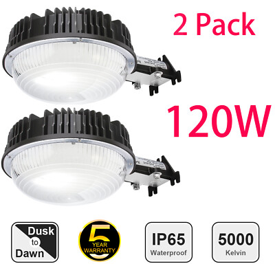2-Pack LED Light 120Watt IP65 Dusk to Dawn Barn Yard Garden House Security Lamps