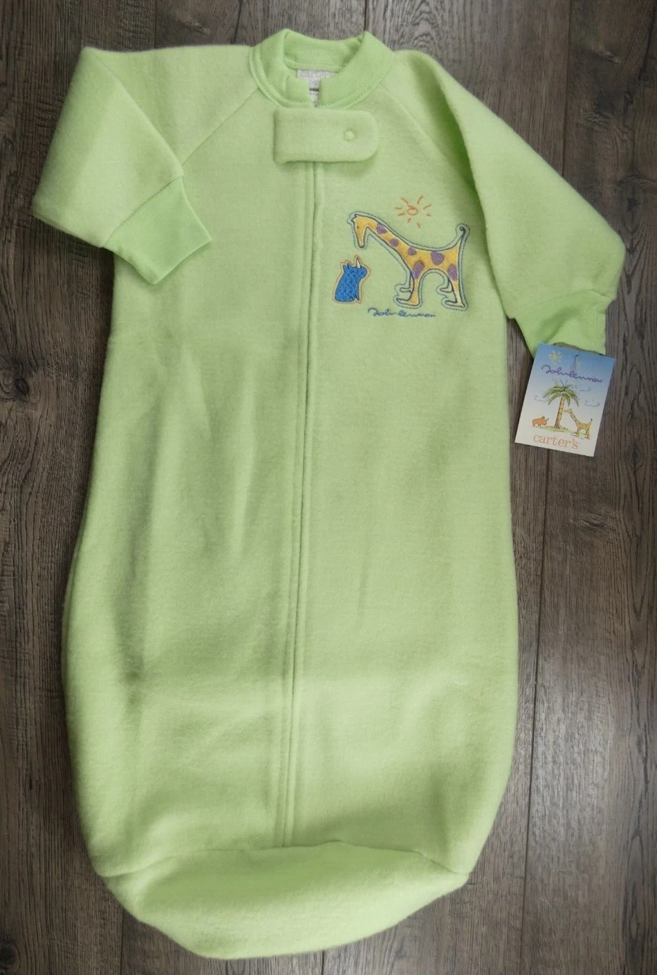Baby Clothes New OS Carter's Vintage John Lennon Green Fleece Sleep Bag