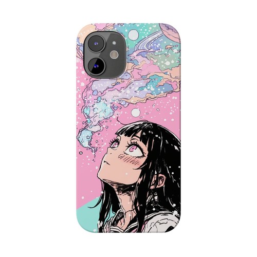 Anime Stargazing Phone Case, Slim Space iPhone Cover, Kawaii Manga Cute Girl - Picture 27 of 49