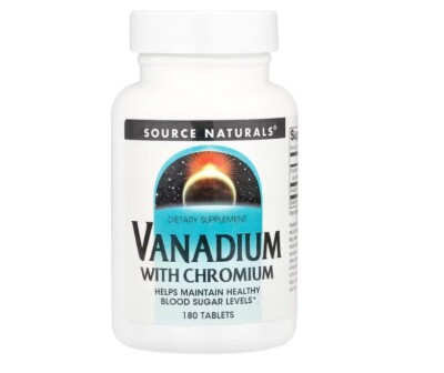 Source Naturals, Vanadium with Chromium, 180 Tablets, Healthy Blood Sugar Levels