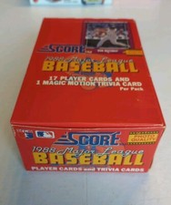 1988 Score Baseball MLB Box 36 Sealed Packs; Case Fresh!; Unopened!; Unsearched!
