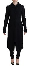 DOLCE & GABBANA Jacket Cotton Black Button Down Long Blazer IT40/US6/S 2630usd