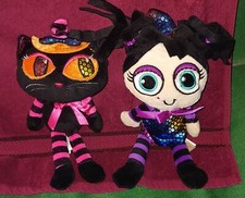 Vintage 9" Dan Dee Halloween Plush Cat  Plush Witch VERY CUTE