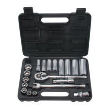 3/8" Drive - 20 Piece 10mm to 19mm Metric Sockets  10mm to 22mm Deep Metric