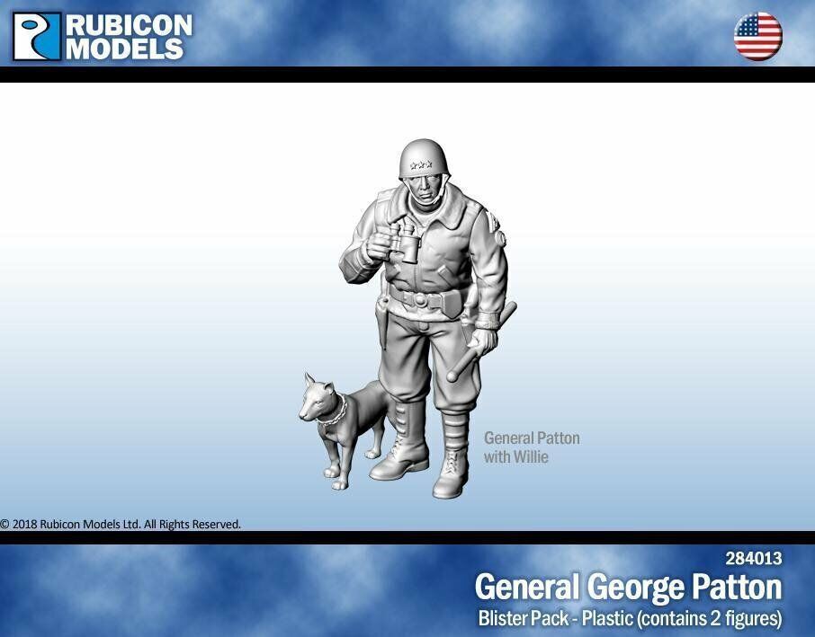 General George Patton with Willie (1/56 scale 28mm) Wargaming Rubicon RU-284013